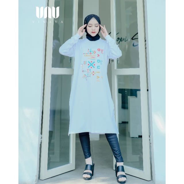 Tunik Kaos Wanita Terbaru Bahan Cotton Combed 24S