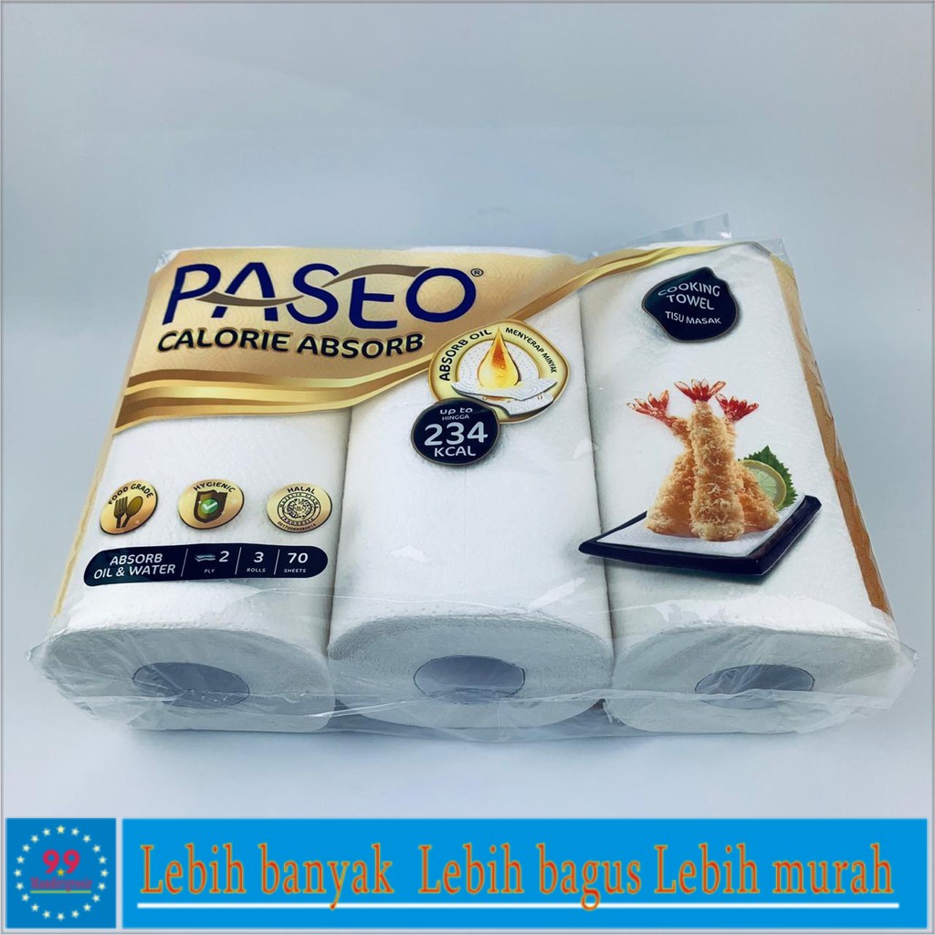 * Tisu dapur * 3 rols 70 sheets * Paseo