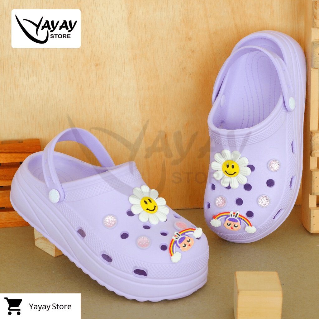 Sandal Korean Style New Model kodok wedgess wanita / Sendal Crocs Classic hema Wanita anti slip new arrival