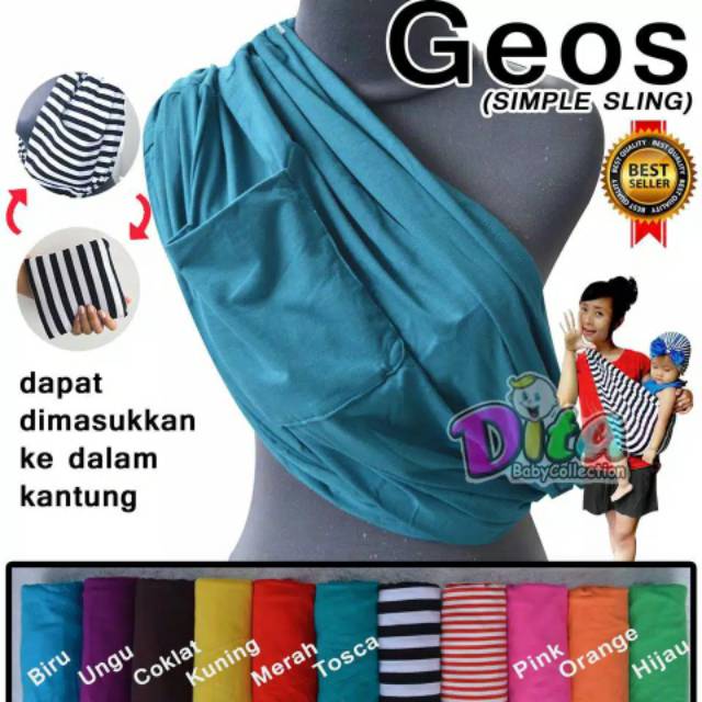 Gendongan Kaos Dita/ Gendongan Bayi Bahan Geos Premium