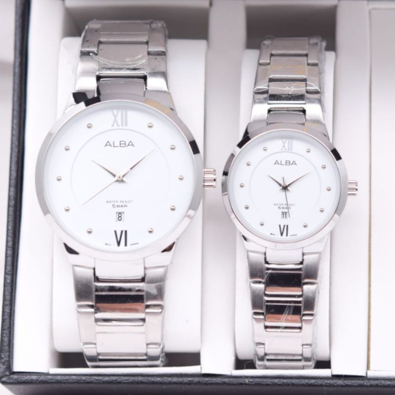 [✅COD HRB 5211] JAM TANGAN COUPLE RANTAI ELEGAN