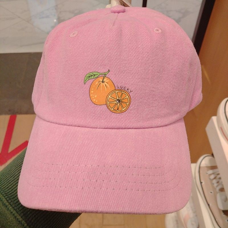 Topi baseball fruit pattern ruby