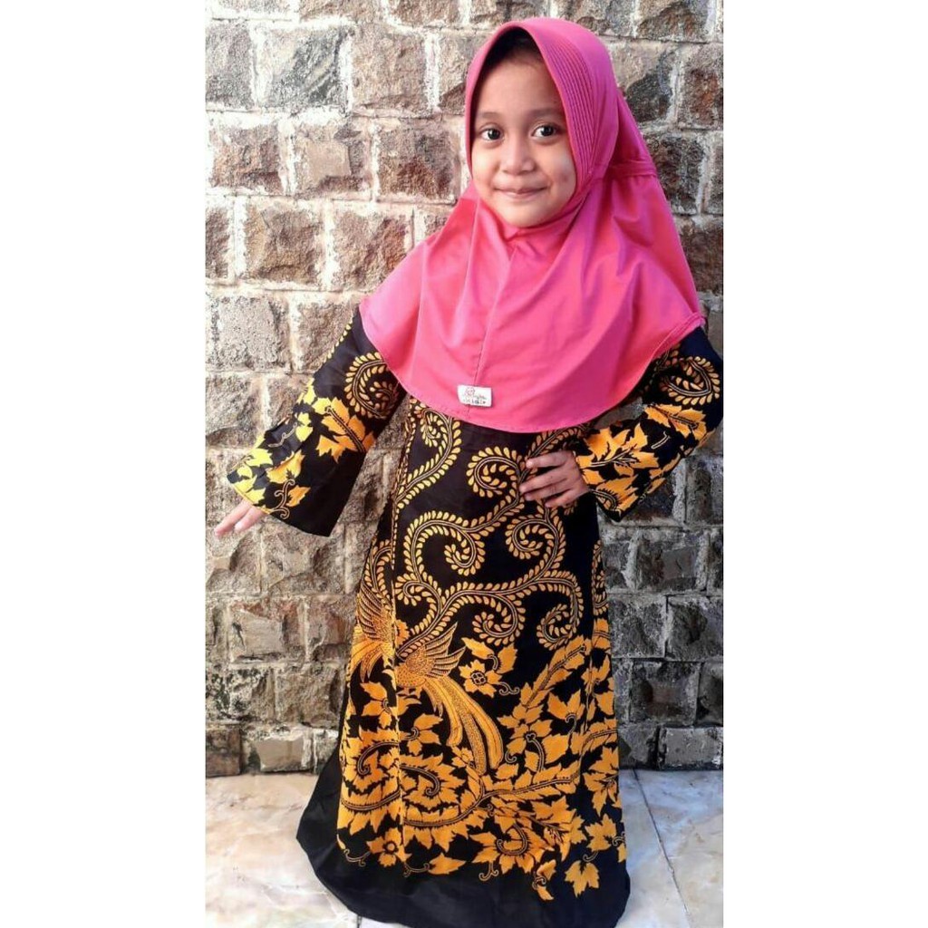 JAVA GA005 gamis anak batik katun halus couplee pekalongan grosir murah motif bunga