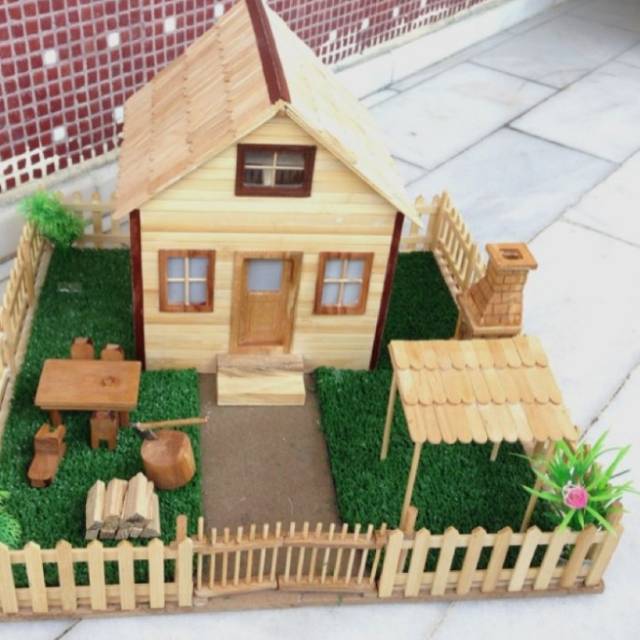 Prakarya Miniatur Rumah Adat Indonesia Dari Stik Es Krim Top Shopee Indonesia