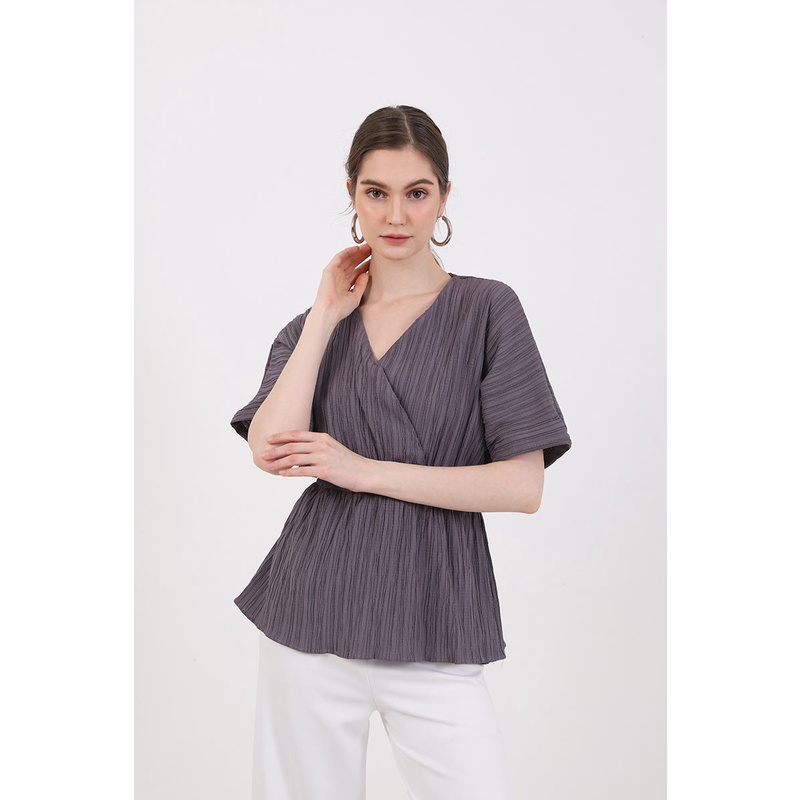 Berrybenka - Atasan Blouse Wanita Sofia Muera Wrapped Tops-2