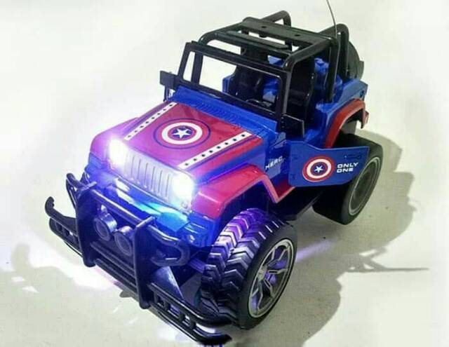 R/C JEEP WRANGLER MODEL CAPTAIN AMERICA/ Mainan Anak Anak Remot Control Jeep