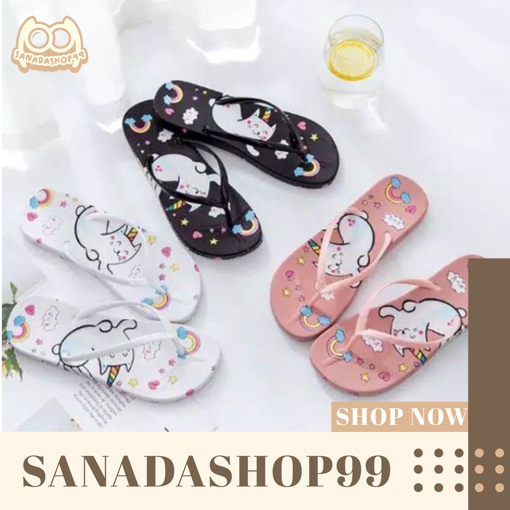 (SD1) Sandal Spon Gambar Kucing Sandal Jepit Nyaman Untuk Sehari Hari Sandal Santai