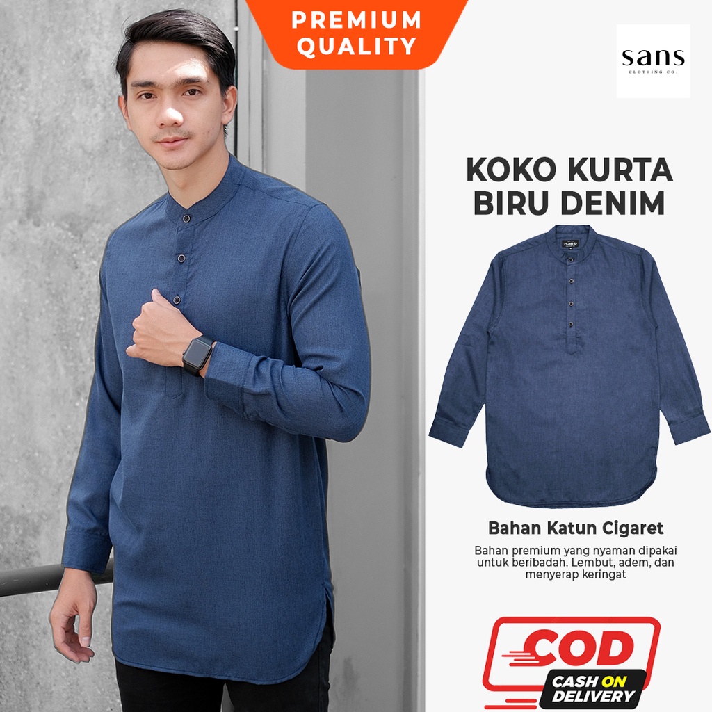 Baju Koko Kurta Pakistan Dewasa Lengan Panjang Premium Kemeja Muslim Pria Lengan Panjang Modern Slim