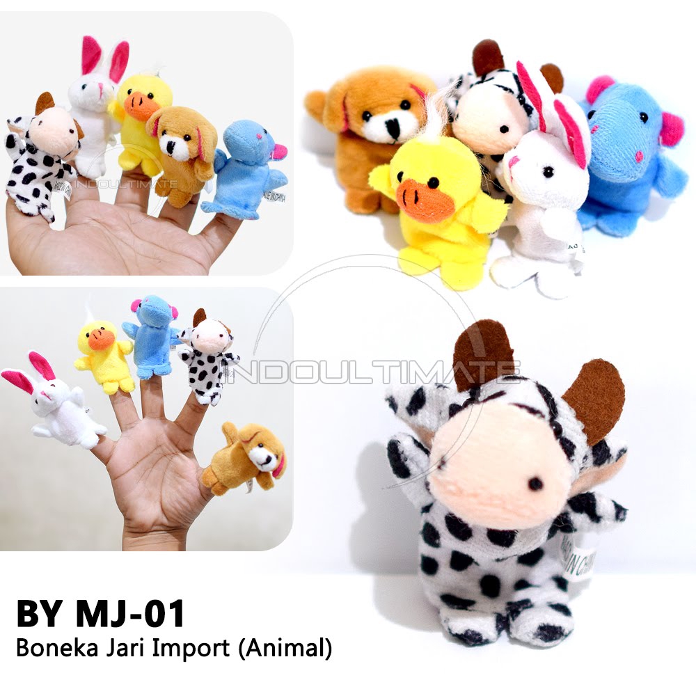 Boneka Jari Mainan Anak Bayi gambar Animal Finger Puppet MJ-01 Mainan Edukasi Boneka tangan