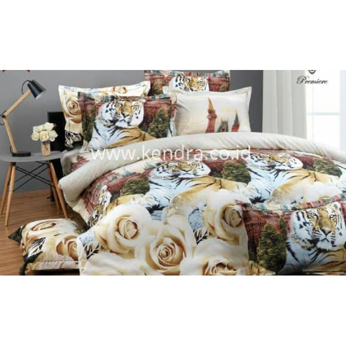 BEDCOVER SET sprei rumbai KENDRA 180X200 motif tiger castle
