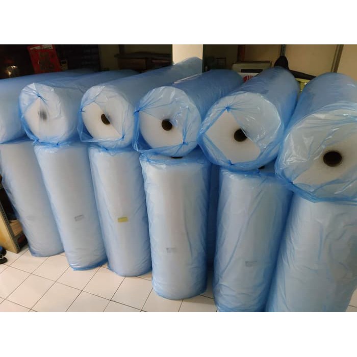 

BUBBLE WRAP 1 roll Plastik Buble Biru Mulia Pack Bandung warp 50m bubblewrap MP bable bening hitam