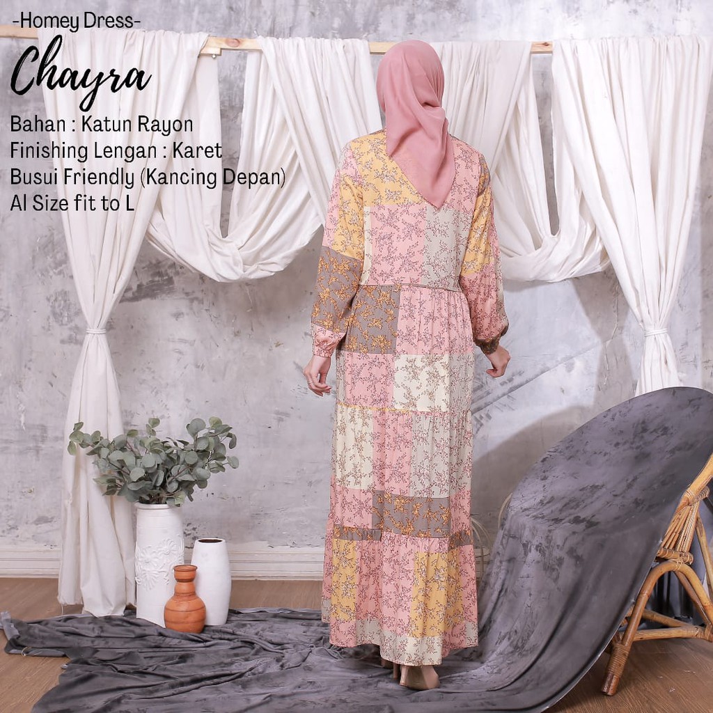 Termurah - Homey Dress Chayra Gamis Dewasa Motif Bahan Katun Rayon Premium Nyaman Dipakai | Bisa Cod