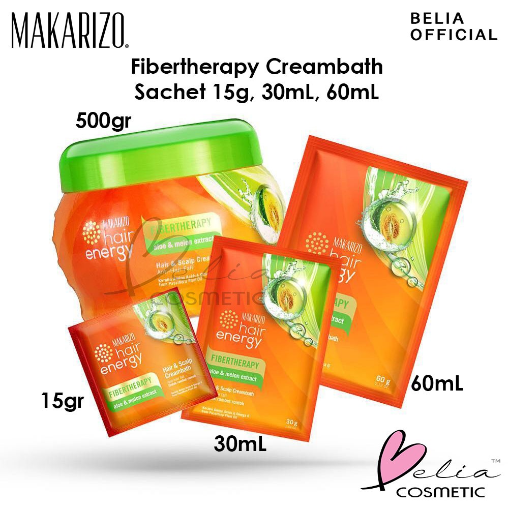 ❤ BELIA ❤ MAKARIZO Hair Energy Creambath Sachet 15 30 60 mL | Fibertherapy