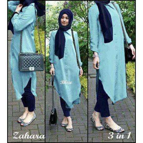 Promo Hijab Zahara Denim Set 3in1 Murah