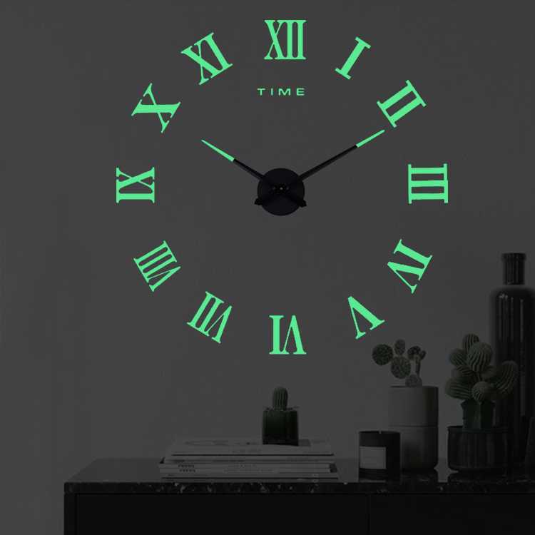 BISA COD Jam Dinding Besar DIY Giant Wall Clock Quartz Glow in The Dark 80-130cm - Jam glow in the dark - Jam dinding tempel tembok - Jam dinding aesthetic - Jam dinding unik - Jam dinding murah - Jam dinding tempel tembok 3d MENYALA DALAM GELAP