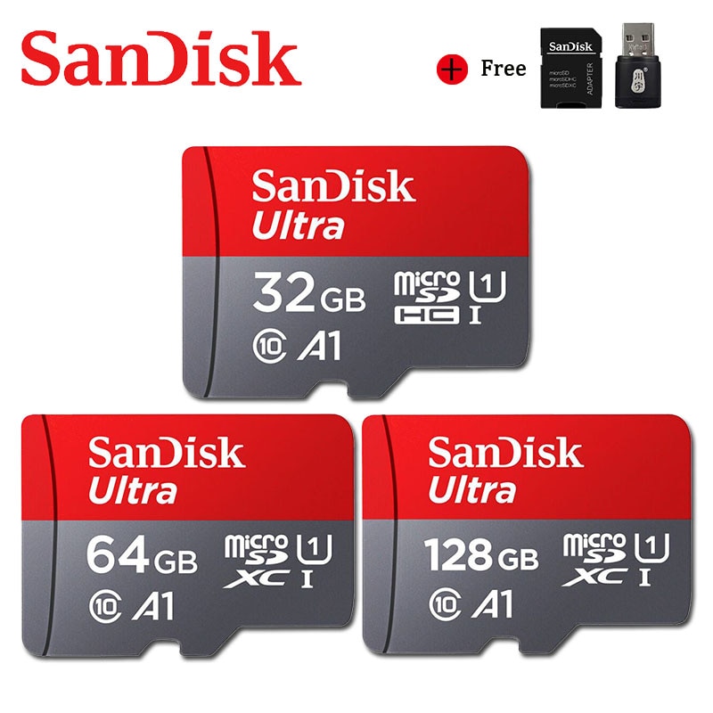 Ready Stock +FREE+CODSandisk Ultra Micro SD 128GB 32GB 64GB 256GB 16G 400GB Micro SD Card SD/TF