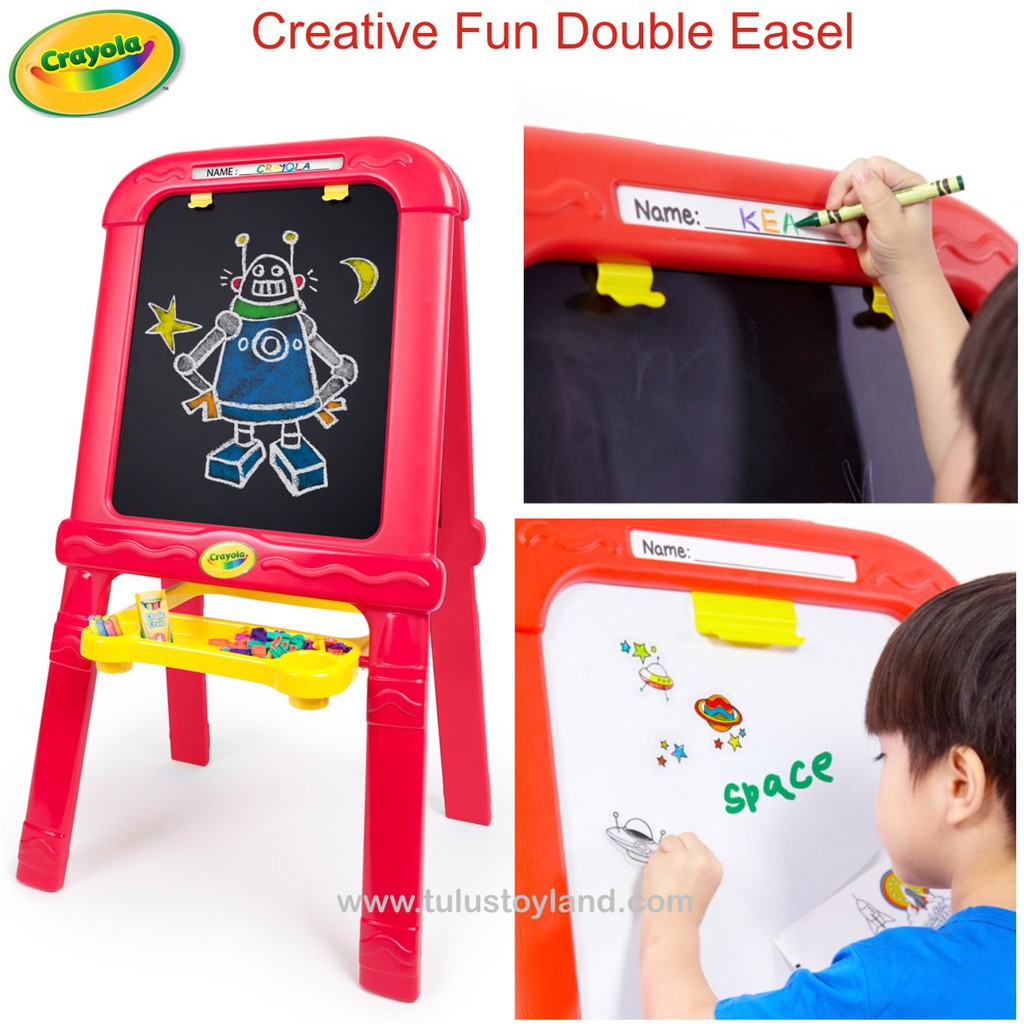 Crayola Creative Fun Double Easel Papan Tulis Anak White Board Magnetik