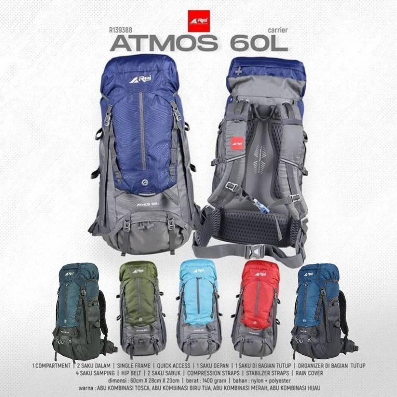 Tas Gunung Kerrir Arei Atmos 60L Original