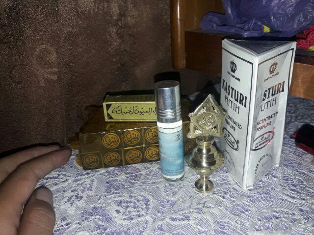 Paket Hemat Celak Arab Bubuk 1 Lusin + Tempat Kuningan + Minyak Wangi Kesturi Set Murah Itsmid Batu