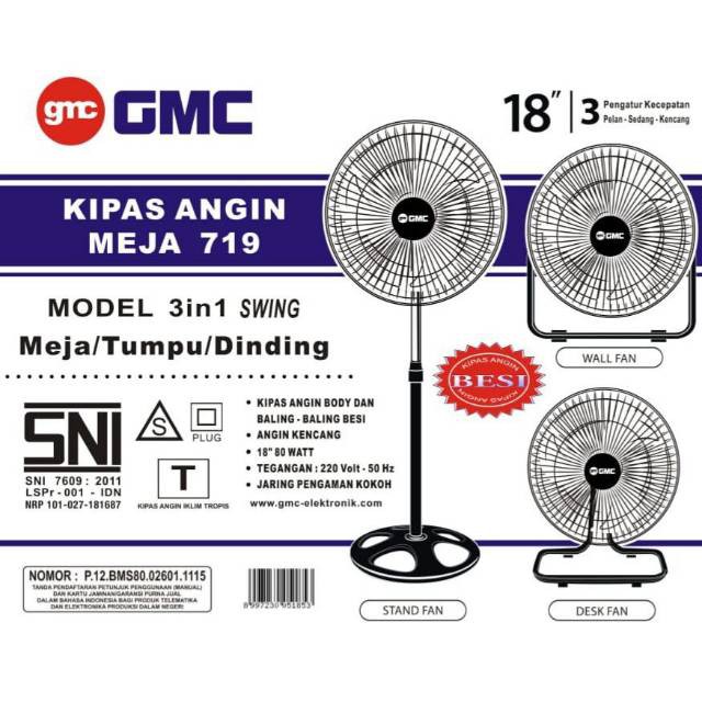 terlaris produk KIPAS ANGIN BESI / TORNADO FAN GMC 719 3in1 (18 Inch )di oder sekarang ya