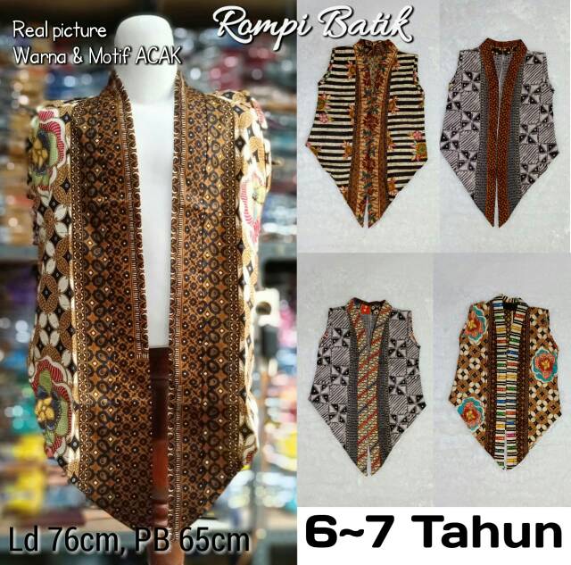 Rompi Batik Anak Usia 5-6-7-8 Tahun