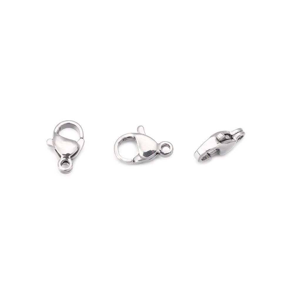 Lily 100pcs/bag Lobster Clasps Hooks Sliver Finding Accessories 304stainless Steel Gantungan Kunci Key Ring Membuat Perhiasan