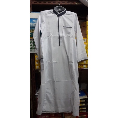 gamis anak allebas jubah anak warna putih baju muslim anak bahan katun ready ukuran 0-14