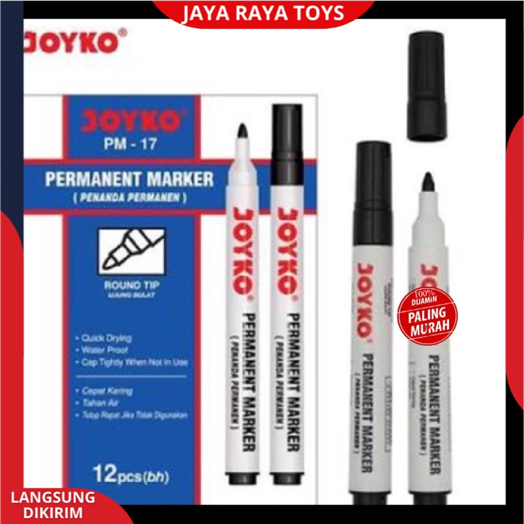 ( PROMO ) Spidol Permanent Marker PM-17 Joyko (1 Pcs)