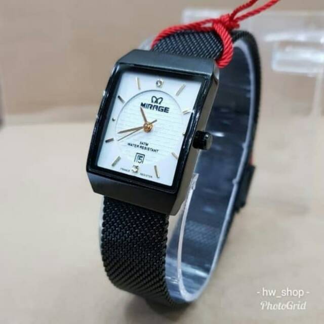 Jam Tangan Wanita Mirage 8669 Hitam Original . Jam Tangan Wanita