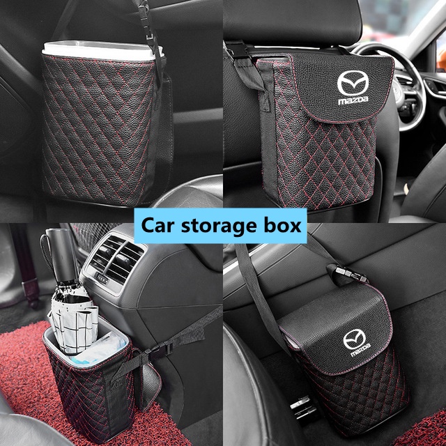 (G-CLUB) Tempat Sampah Bahan Kulit Tahan Air Untuk Mobil Mazda