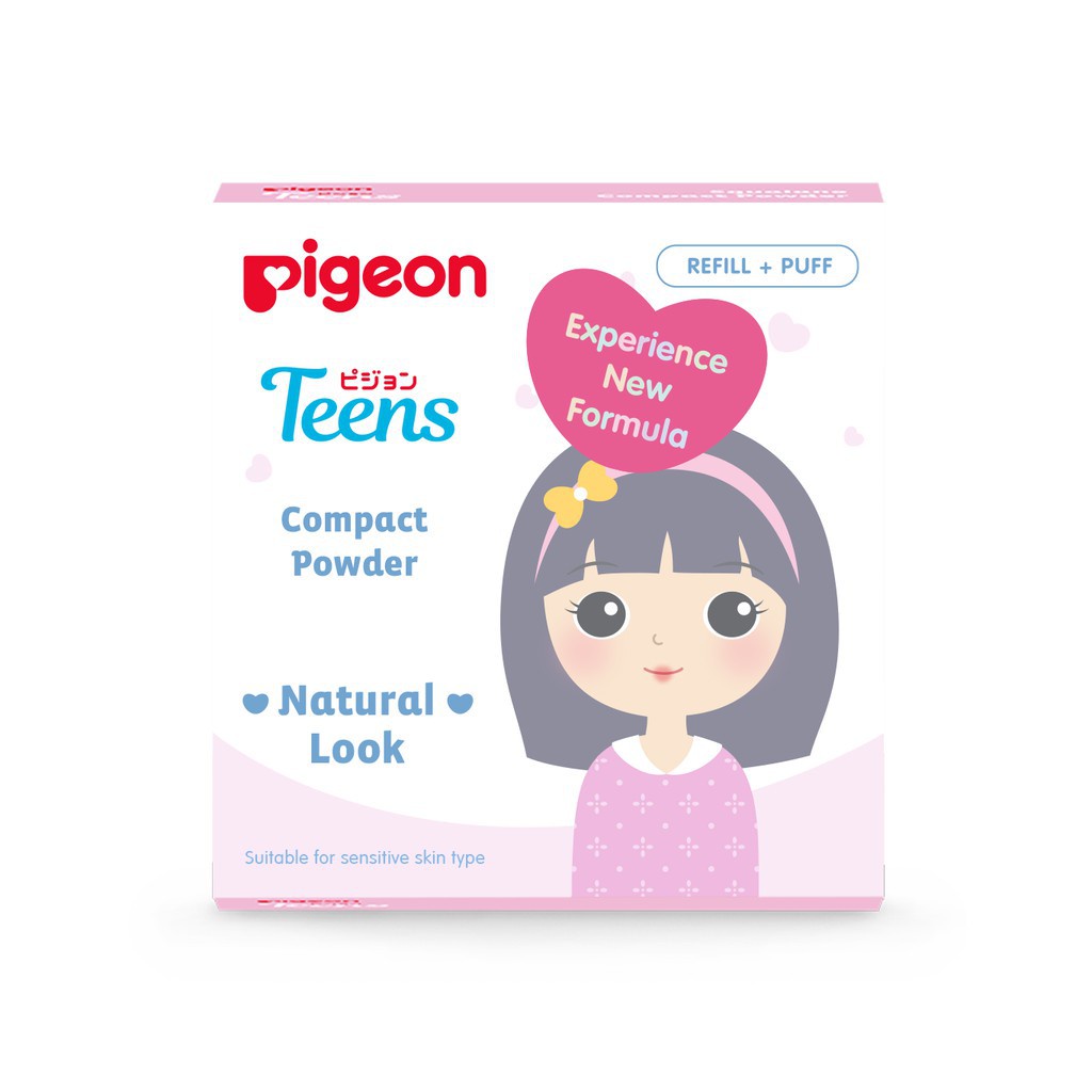 [REFILL PINK] PIGEON TEENS COMPACT POWDER | NATURAL LOOK - 14 GR