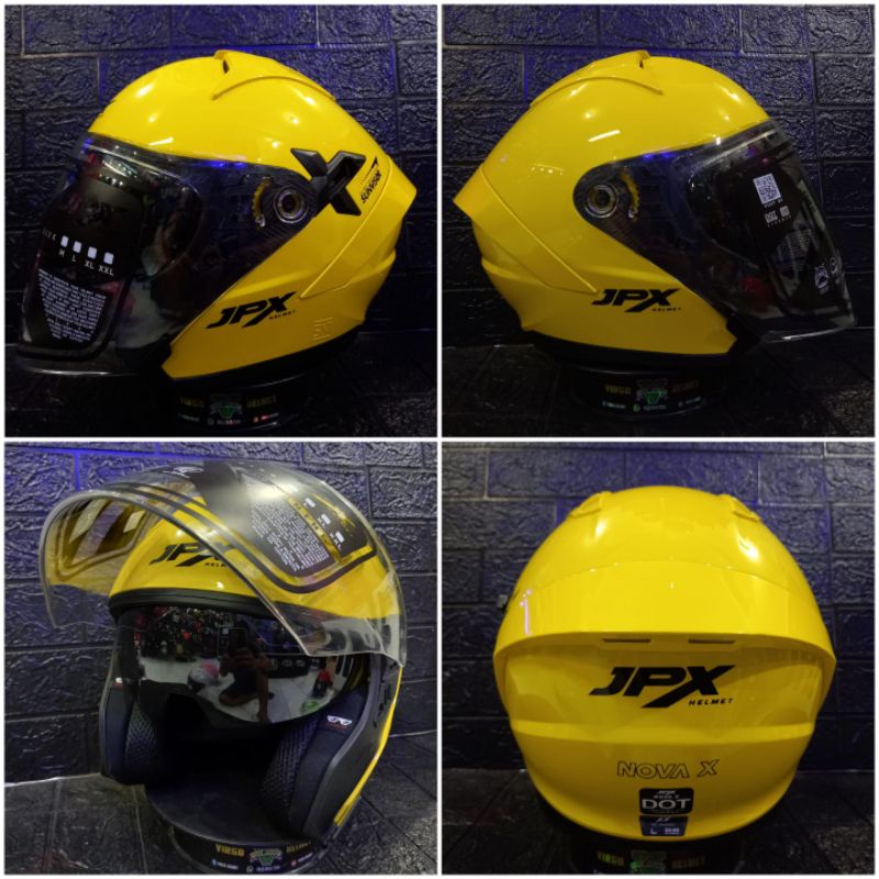 HELM JPX NOVA X SOLID YELLOW LEMON GLOSSY BLACK JPX NOVA YELLOW ORIGINAL