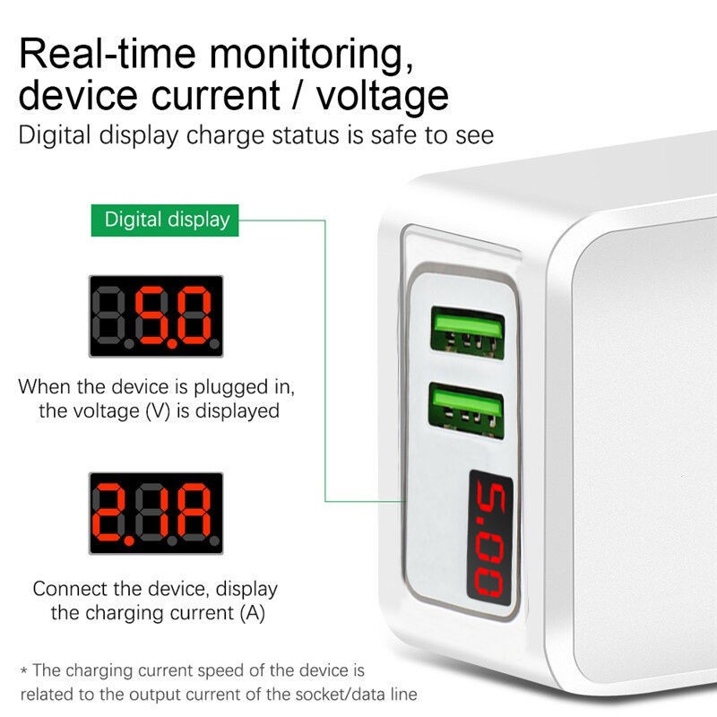 Fast Charger 2 USB LED ORIGINAL 100%