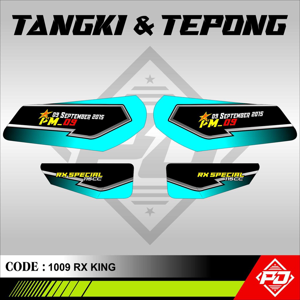 Decal Stiker Motor RX KING / RX SPESIAL (TANGKI SAMPING & TEPONG) REQUEST CUSTOM DESIGN