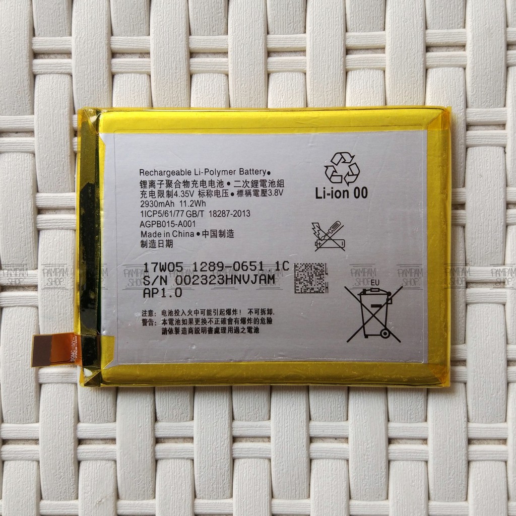 Baterai Sony Xperia Z3+ Z3 Plus Z4 C5 Ultra LIS1579ERPC AU SOV31 Original OEM Batrai Batre Battery Handphone HP Ori