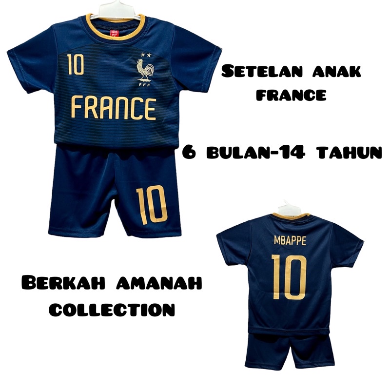 setelan baju bola anak france/ kaos bola anak/ baju bola anak: baju futsal anak