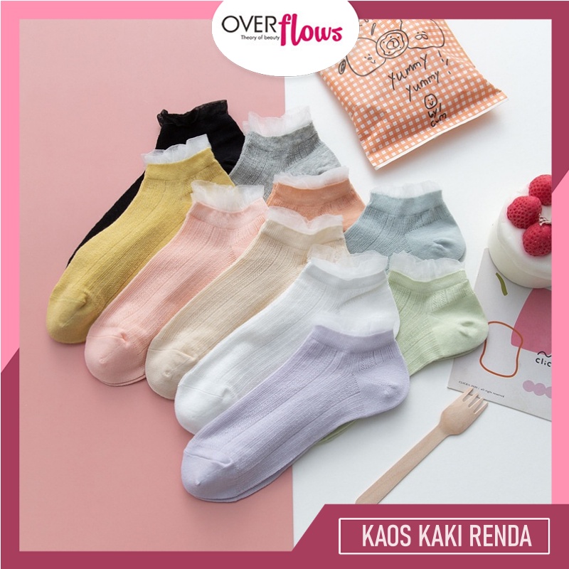 OVERFLOWS.ID KAOS KAKI SWEET RENDA KACA SWEET SUMMER SOCKS / KAOS KAKI RENDA IMPORT MURAH