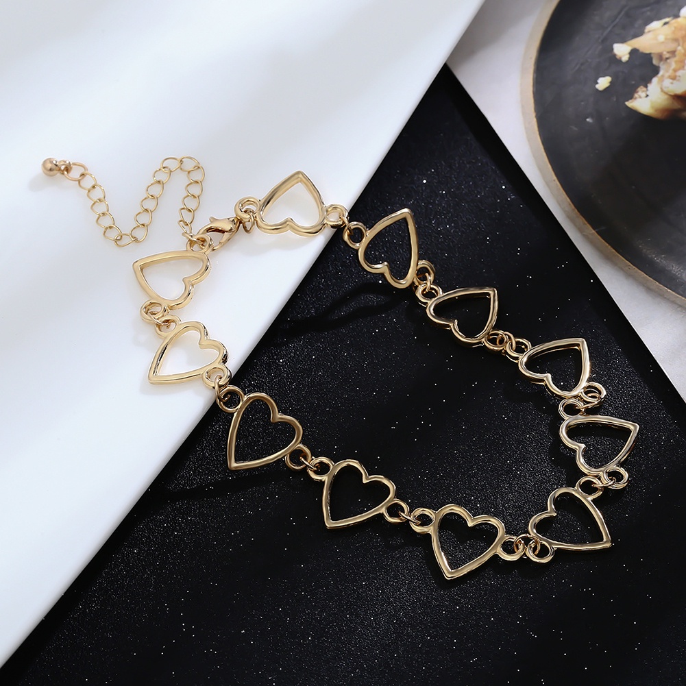 Hu Hu Hu Hu Hu Alat Bantu Pasang Kacamata♡ Kalung Choker Bahan Alloy Bentuk Hati Untuk Wanita