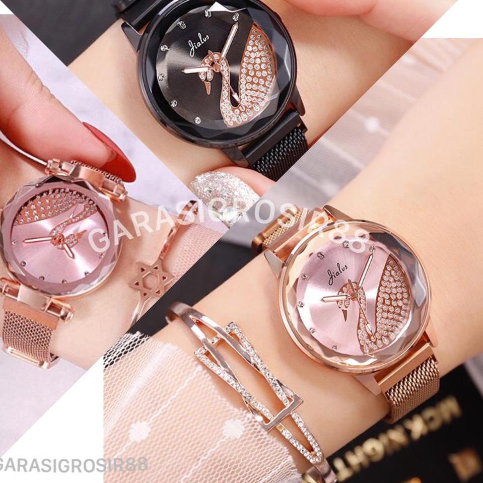 LANGSUNG ATC.. JAM TANGAN WANITA / JAM TANGAN RANTAI MAGNET / JAM ANGSA MAGNET / ARLOJI ANALOG MEWAH