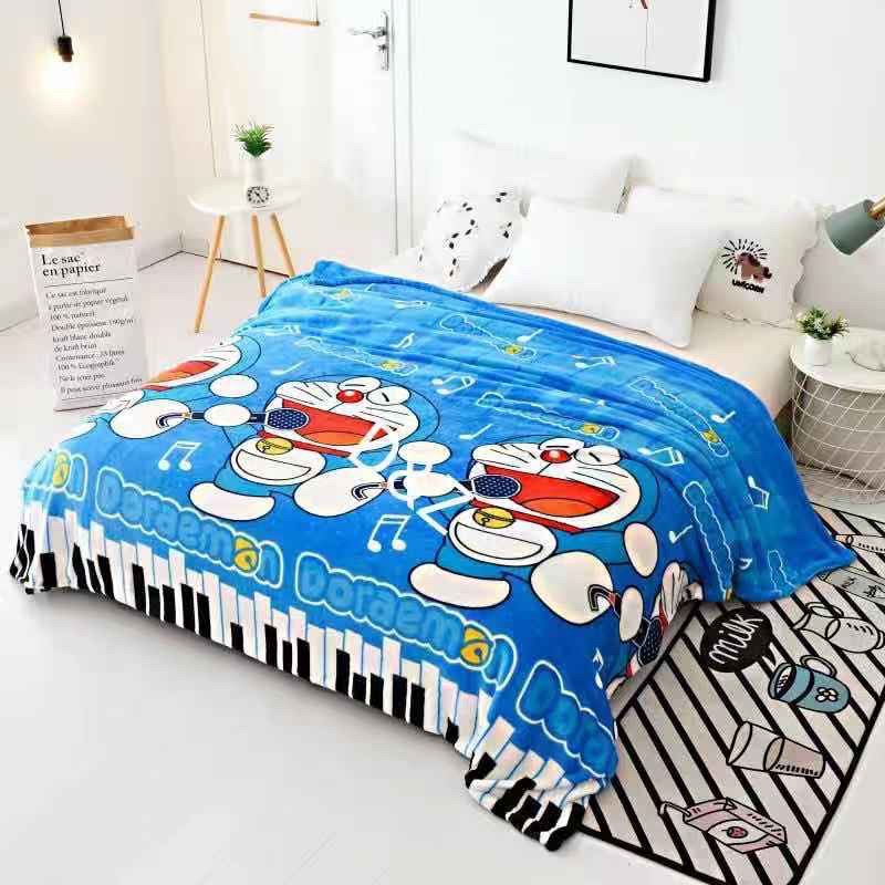 Selimut Bulu Karakter Doraemon New Motif Super Halus Dan Lembut Size 150x200 Terbaru Terlaris COD