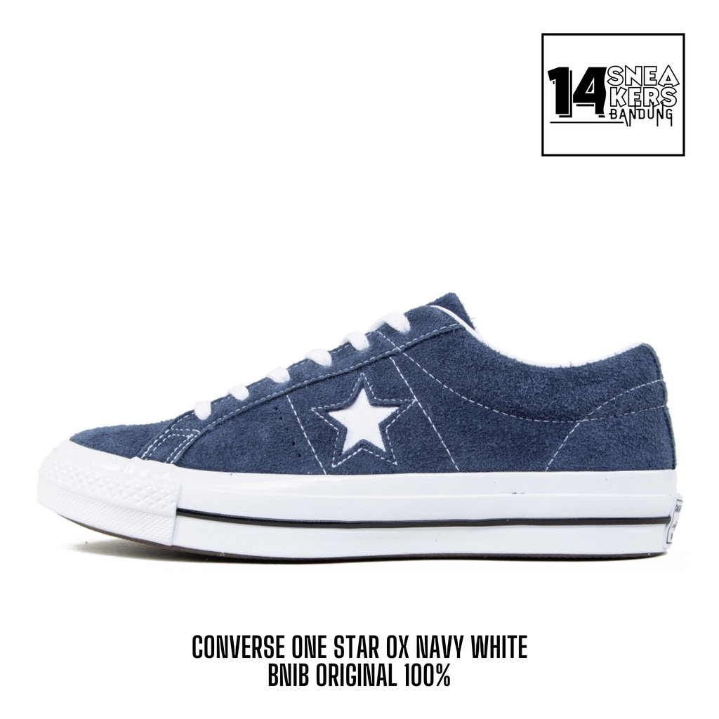 Sepatu Converse One Star Ox Vintage Navy White 100% Original