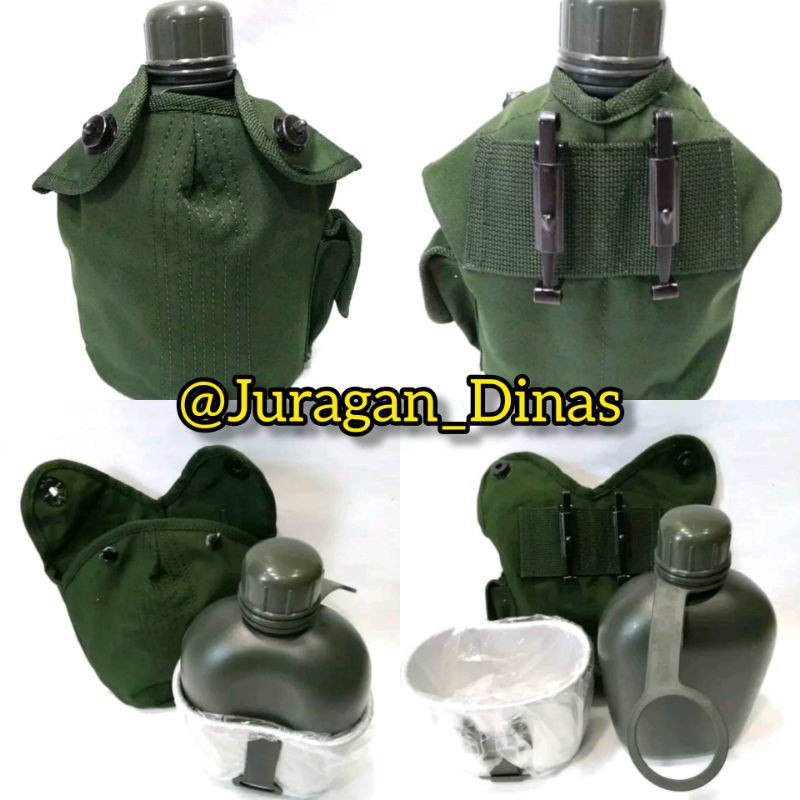 Pelpes Jatah TNI POLRI Botol Minum Tentara Hijau/Hitam