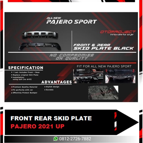 FRONT REAR SKID PLATE ALL NEW PAJERO
