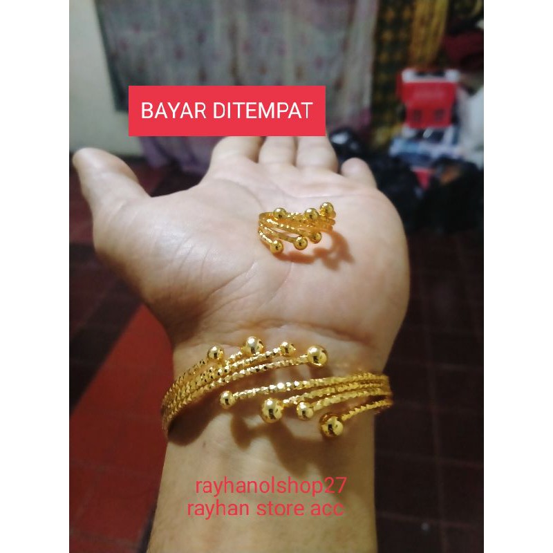 SET GELANG KERONCONG MOTTIF TANGKAI 8 FREE CINCIN TERBARU