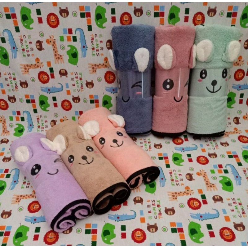 grosir!!!handuk mandi bayi dan anak kuping timbul microfiber