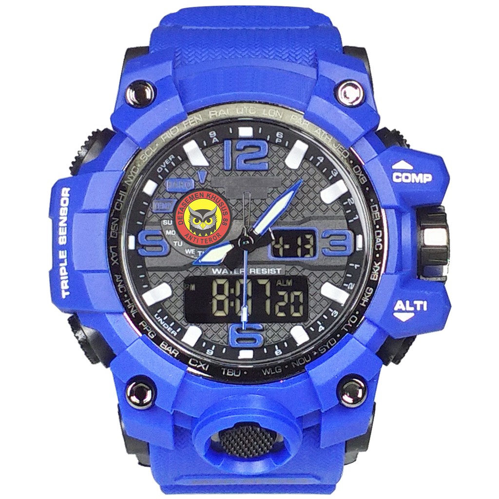 (Istimewa Bossque) Jam DENSUS 88 - PORLI Double Time Full Biru (Exclusive)