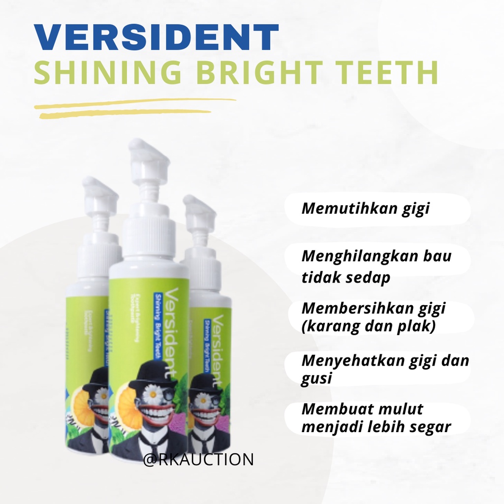 VERSIDENT Shinning Bright Teeth ORIGINAL SUPER WHITENING TEETH ODOL PEMUTIH GIGI DAN PENGHILANG KARANG GIGI ODOL ORECARE ORIGINAL PEMUTIH GIGI PEMBERSIH KARANG GIGI Activated Charcoal Powder for Teeth | Beaudelab Arang Aktif Detoks Karang &amp; Pemutih Gig