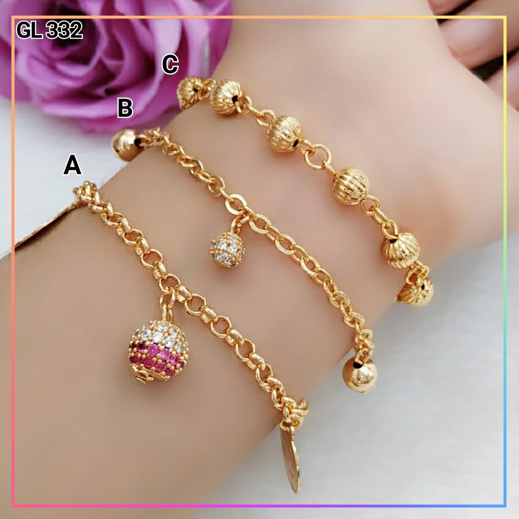 Gelang xuping gelang dewasa jurai merica bulat perhiasan lapis emas gold GL 332