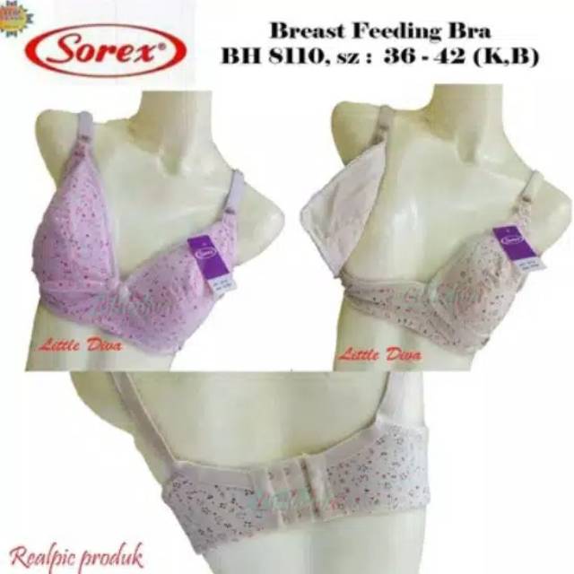 Sorex Bh/bra Menyusui Busa Tipis Motif Bunga Cantik 8110 Kait 3