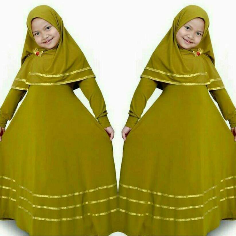 PROMO TERLARIS gamis aura syari kid pakaian hijab anak baju muslim pakaian lebaran